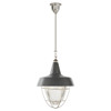 Visual Comfort Henry Polished Nickel Green Shade Prismatic Glass Hanging Light
