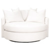 Eniola Modern White Performance Boucle Swivel Chair and a Half - 57"
