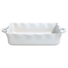 Cook & Host Modern White Stoneware Rectangular Baking Dish