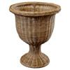Cailee Coastal Beach Natural Handwoven Faux Rattan Urn Outdoor Planter