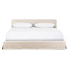 Linus Rustic Lodge Beige Linen Upholstered Slipcovered Bed - King