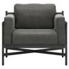 Heart Industrial Loft Dark Grey Cushion Bronze Aluminum Outdoor Lounge Arm Chair