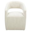 Sonya Mid Century Modern White Performance Boucle Rolling Dining Arm Chair