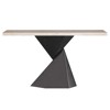Valder Modern Classic Brown Oak Blackened Bronze Iron Rectangular Console Table