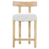 Bojana Rustic Lodge Off White Upholstered Performance Brown Wood Counter Stool