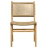 Costa Coastal Beach Natural Teak Woven Wicker Outdoor Dining Side Chair