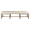 Nathaniel Updated Traditional Cream Performance Vintage Brown Oak Bench