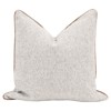Bradley Modern Classic Grey Natural Brown Leather Piping Throw Pillows - Set of 2