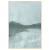 Sevelle French Country Blue Misty Landscape Natural Frame Painting - 73x51
