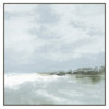 Slate Coastal Beach Blue Seascape Grey Frame Painting - 46x46