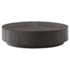Reese Modern Classic Dark Brown Reclaimed Oak Drum Coffee Table