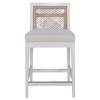 Century Pasadena Cream Flax Upholstered Off White Wood Counter Stool