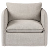 Andrew Modern Grey Upholstered Outdoor Swivel Arm Chair