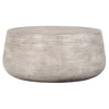 Van Industrial Loft Grey Concrete Round Drum Outdoor Coffee Table