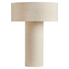 Havelin Coastal Beach Beige Linen Covered Antique Brass Table Lamp
