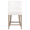 Daniel Modern Classic White Performance Natural Grey Wood Counter Stool