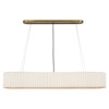 Visual Comfort Palati Antique Brass Linen Shade Linear Chandelier - Large