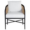 Havana Euro White Cushion Black Frame Cane Outdoor Arm Chair