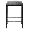 Geraldine Industrial Loft Grey Hair On Hide Iron Spindle Backless Counter Stool