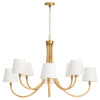 Treble Coastal Beach Natural Bamboo Wrapped Brass Chandelier