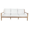 Savannah White Upholstered Natural Teak Outdoor Sofa - 86"