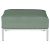 Havana Green Sunbrella White Aluminum Square Outdoor Ottoman