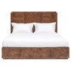 Briella Modern Classic Dark Brown Burl Wood Bed - Queen