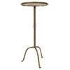 Felix French Country Antique Brass Iron Round Drink Table