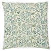 Loren French Country Green Linen Floral Throw Pillow Cover - 20x20