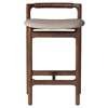 Blaise Rustic Lodge Beige Performance Brown Wood Counter Stool