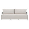 Emeline Cream Upholstered Black Iron High Back Outdoor Sofa - 80"