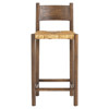 Isabelle Coastal Beach Brown Mango Wood Woven Bar Stool