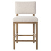 Christian Modern Classic Cream Performance Boucle Brown Oak Counter Stool