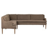 Aurelia Broadway Coffee Linen Dining L-Shape Banquette - Left Arm Facing - 99"