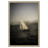 Cameron Updated Traditional Grey Seascape Gold Frame Painting - 64x44