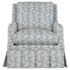 Leon Updated Traditional Blue Slipcovered Arm Chair