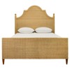 Worlds Away Chamberlain Coastal Beach Natural Woven Rattan Bed - Queen