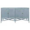 Worlds Away Eleanor Coastal Beach Light Blue Rattan Woven Rope Sideboard