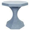 Worlds Away Octavia Coastal Beach Light Blue Rattan Pedestal Dining Table - 24"