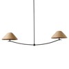 Camilla Coastal Seagrass Shade Black Iron Linear Pendant