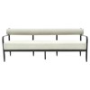 Madelle Modern Classic White Sunbrella Black Aluminum Outdoor Sofa - 81"