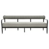 Madelle Modern Classic Grey Striped Sunbrella Black Aluminum Outdoor Sofa - 81"