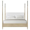 Charlotte Modern Classic Grey Oak Tufted Four Poster Bed - King