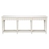 Clarise French Country White Pine Wood Rectangular Scalloped Console Table