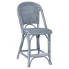 Isabella Coastal Beach Blue Woven Rattan Counter Stool