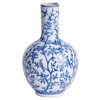 Eliza Updated Traditional Blue Ceramic Floral Table Vase