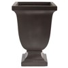 Lowell Traditional Antique Black Square Footed Outdoor Planter - 15"