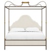 Beatrice Updated Traditional Beige Performance Iron & Brass Canopy Bed - Queen