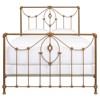 Margaret Updated Traditional Vintage Gold Iron Bed - Queen