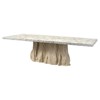Palecek Camilla Coastal Beach White Inlaid Fossilized Clam Stonecast Dining Table - 103"